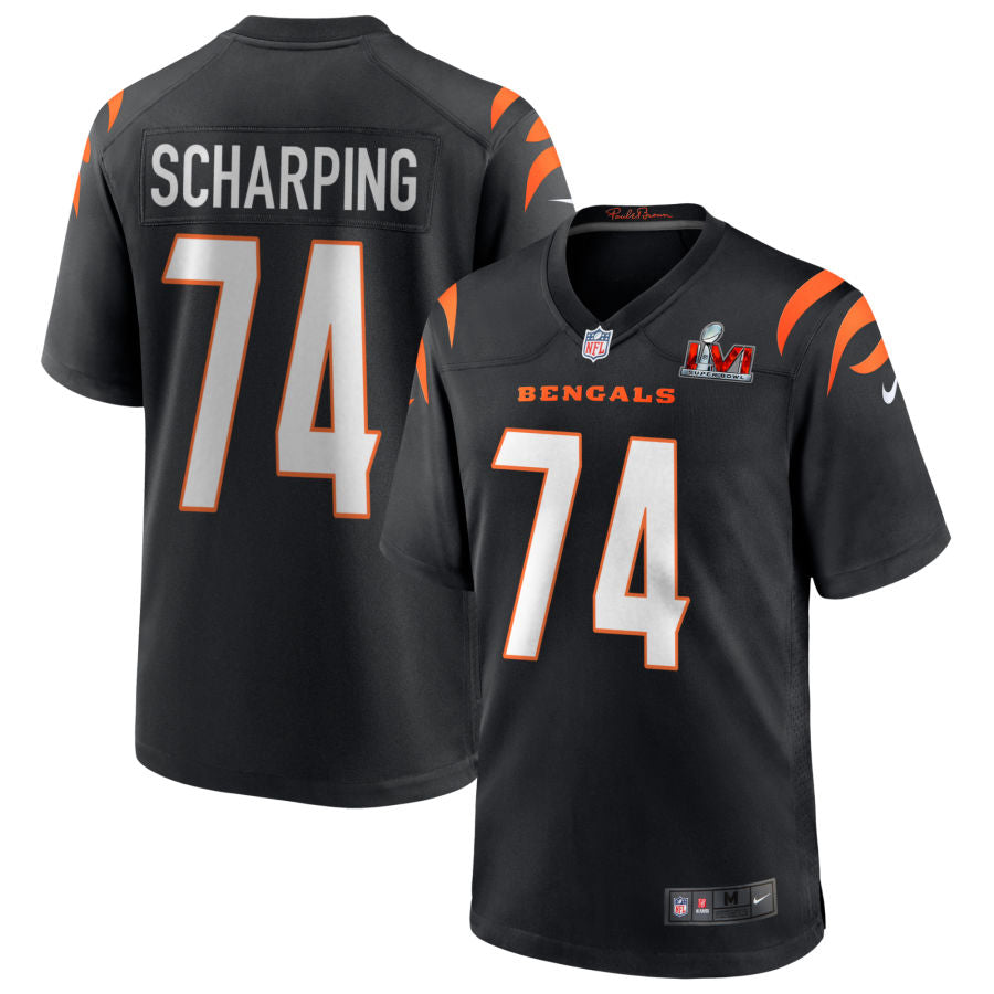 Max Scharping Cincinnati Bengals Super Bowl LVI Game Jersey - Black