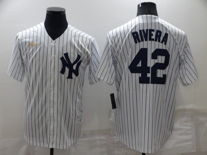 Men's New York Yankees Mariano Rivera White Stitched Jersey