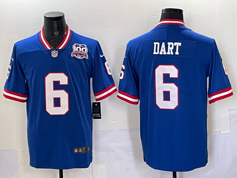 Men's New York Giants Jaxson Dart Royal Alternate 2 Classic Game Jersey