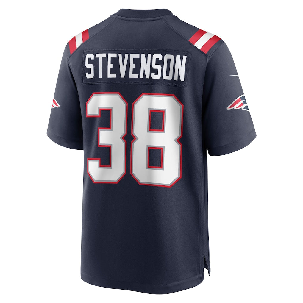 NE.Patriots #38 Rhamondre Stevenson Navy Game Jersey