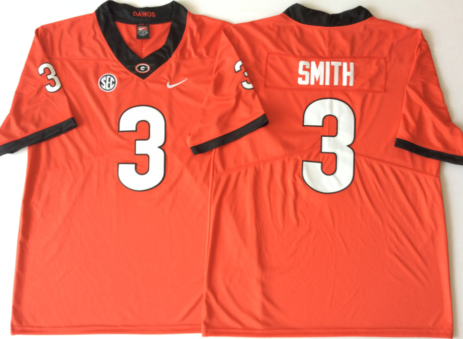 Men's Georgia Bulldogs Roquan Smith Red Player Game Jersey