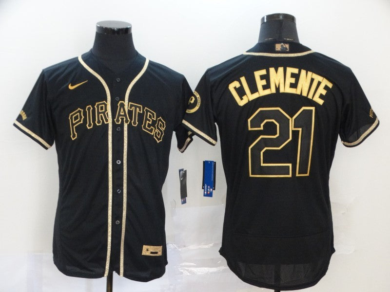 Men's Pittsburgh Pirates Roberto Clemente Black Stitched Jersey