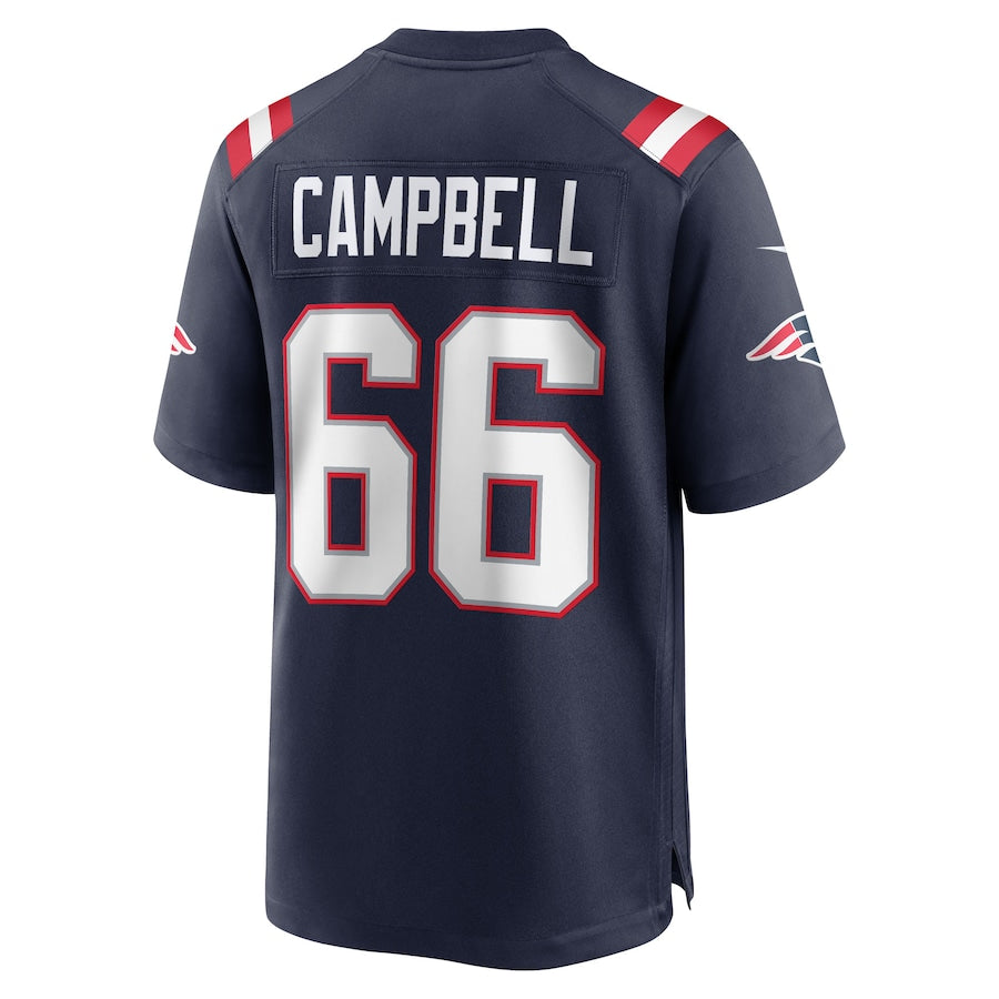 Men's New England Patriots Will Campbell Navy 2025 NFL Draft First Round Pick Game Jersey