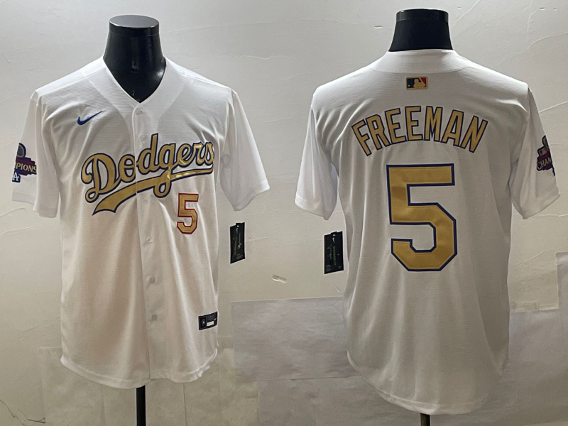Men's Los Angeles Dodgers Freddie Freeman White 2025 Gold Collection Limited Jersey