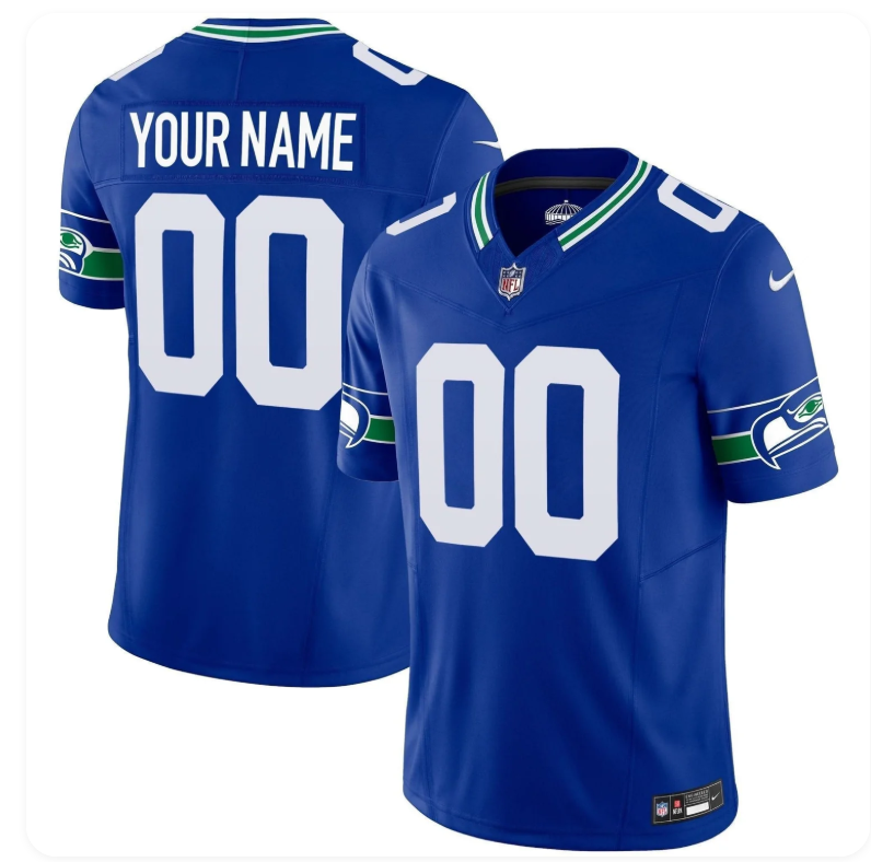 Seahawks Throwback & Gold Vapor Limited Custom Jersey - All Stitched