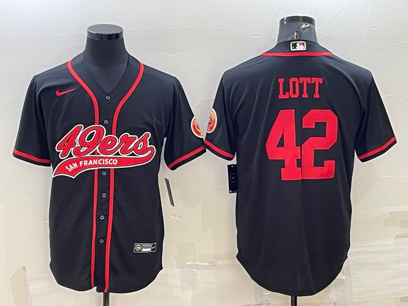Men's San Francisco 49ers Ronnie Lott Black Game Jersey Joint Edition