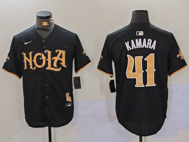 Men's New Orleans Saints Alvin Kamara Black Replica Player Jersey