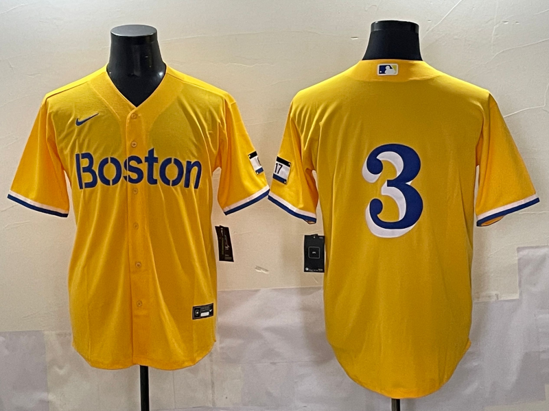 Men's Boston Red Sox Ceddanne Rafaela Gold City Connect Replica Player Jersey