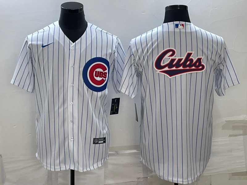 Men's Chicago Cubs1 White Home Replica Player Jersey