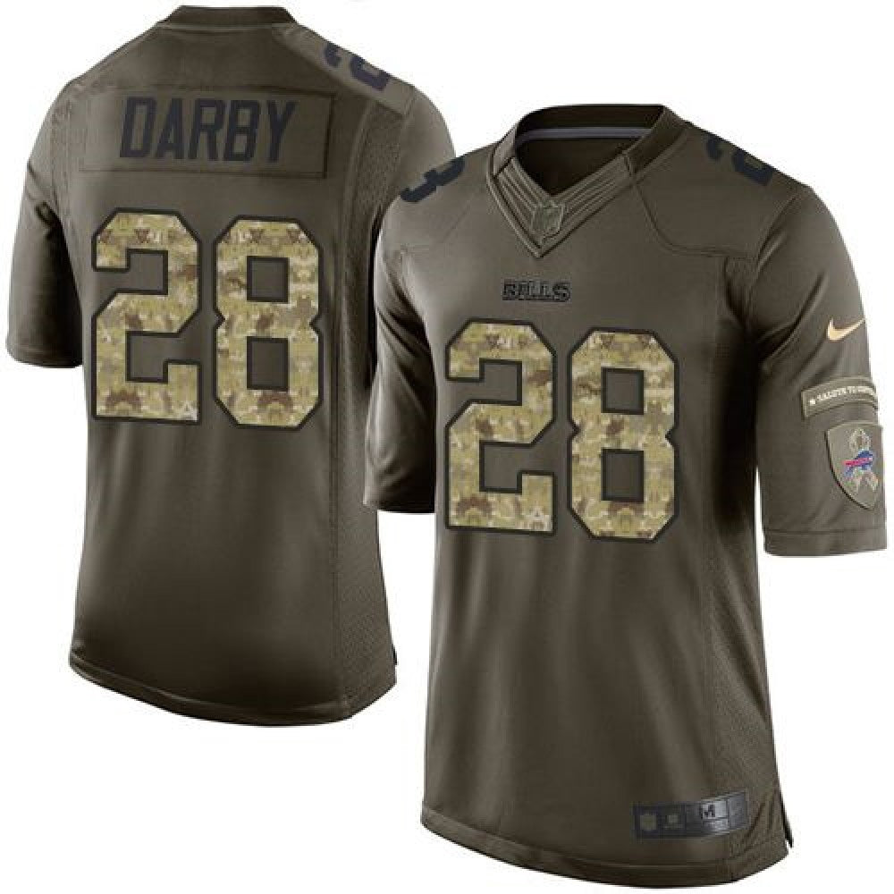 Bills #28 Ronald Darby Green Youth Stitched NFL Limited Salute to Service Jersey