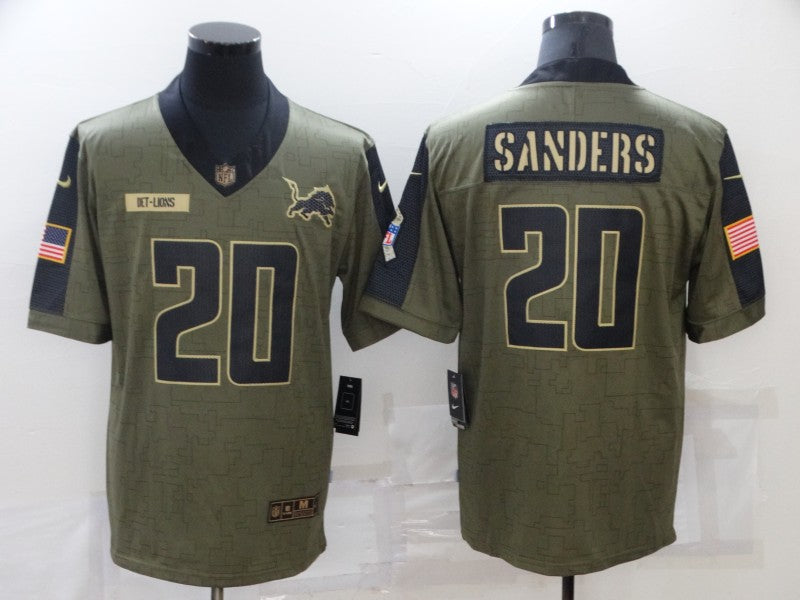 Men's Detroit Lions Barry Sanders Brown Game Jersey