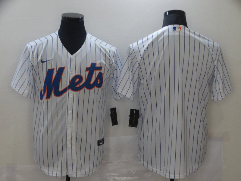 Men's New York Mets1 White Home Replica Blank Jersey
