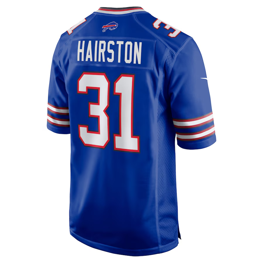 Men's Buffalo Bills Maxwell Hairston Royal 2025 NFL Draft First Round Pick Game Jersey