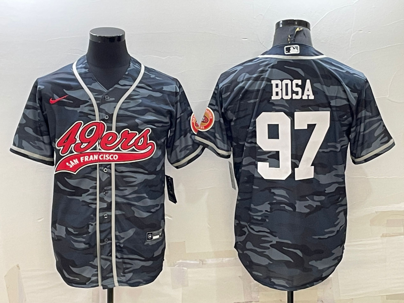 Men's San Francisco 49ers Nick Bosa Grey Camouflage Game Jersey Joint Edition