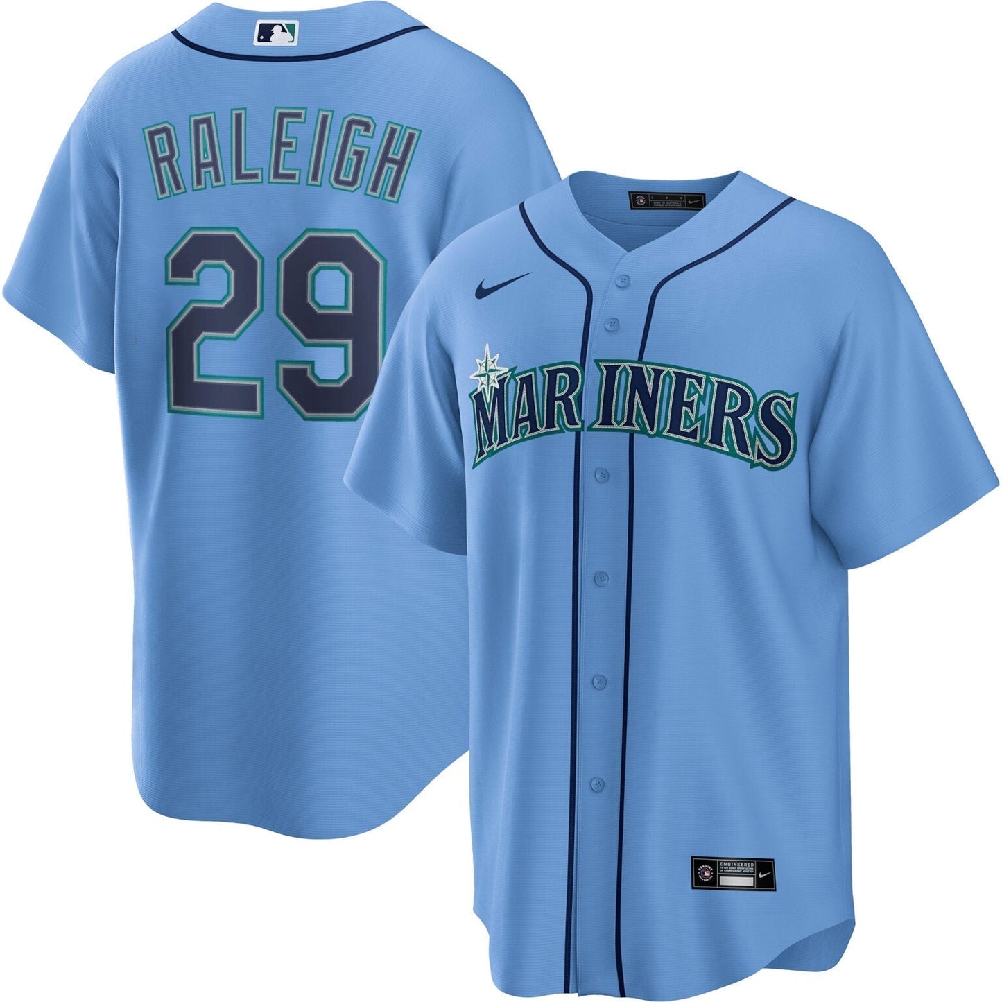 Cal Raleigh Seattle Mariners Alternate Jersey Light Blue