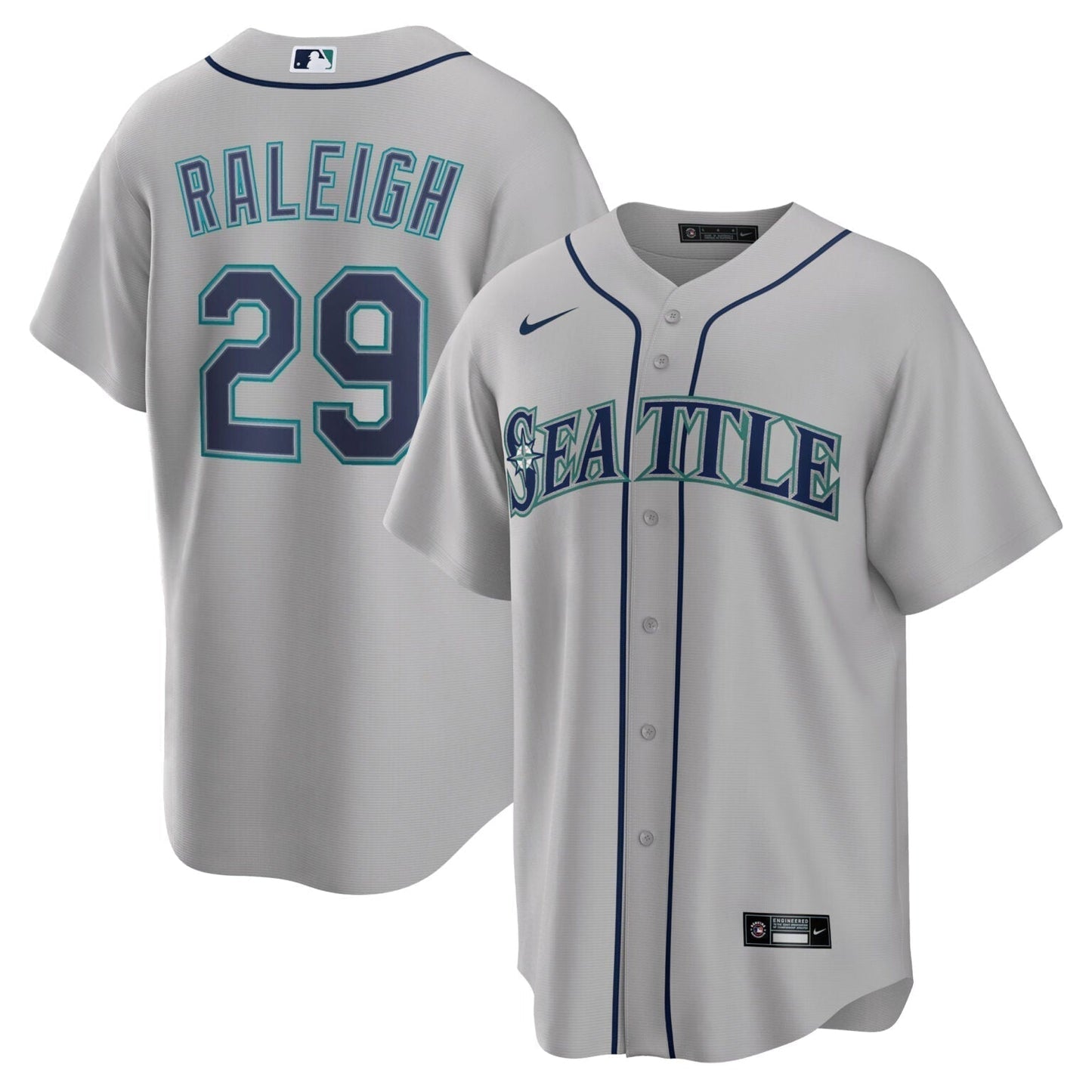 Cal Raleigh Seattle Mariners Road Jersey Gray