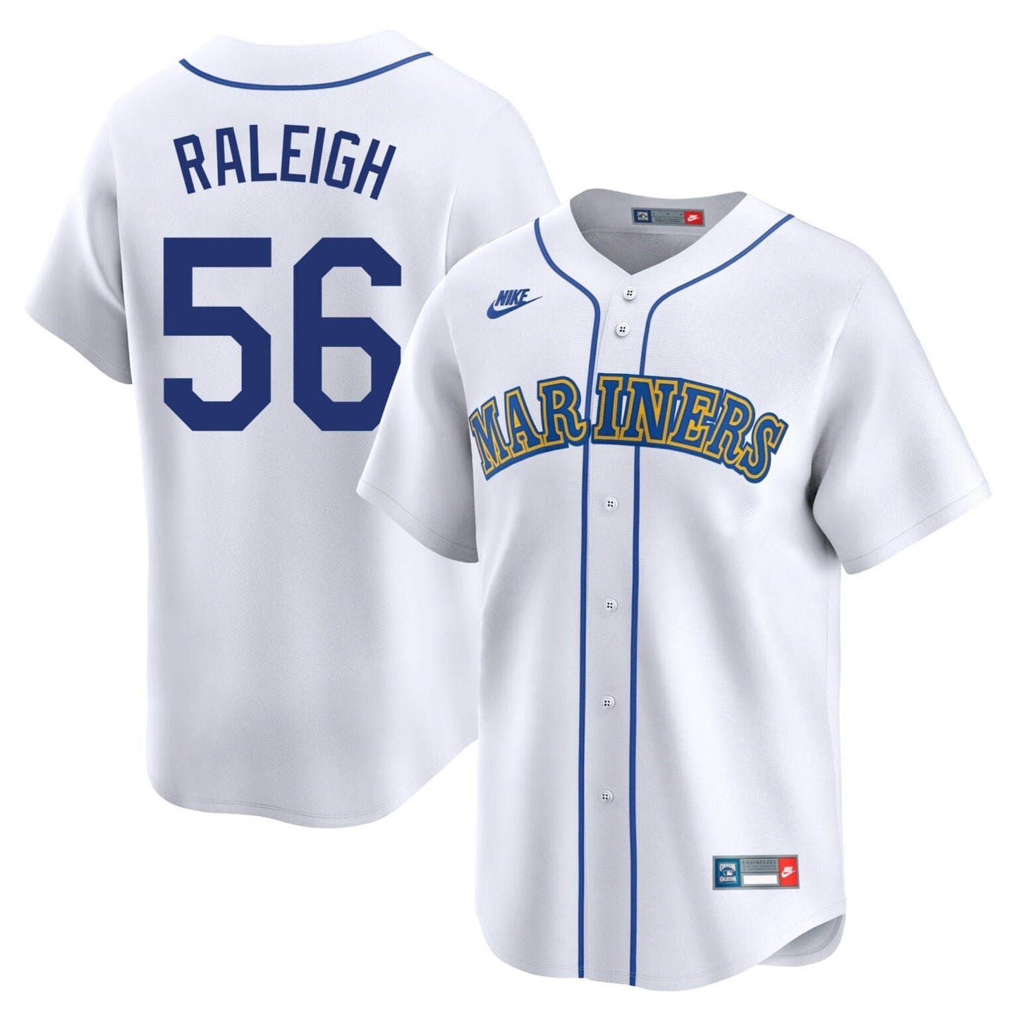 Cal Raleigh Seattle Mariners Throwback Jersey White