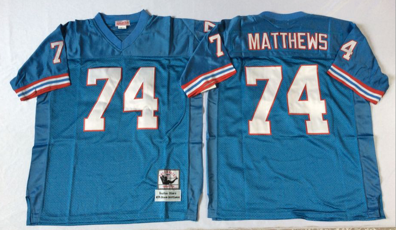 Men's Tennessee Oilers Bruce Matthews Light Blue Legacy Replica Jersey