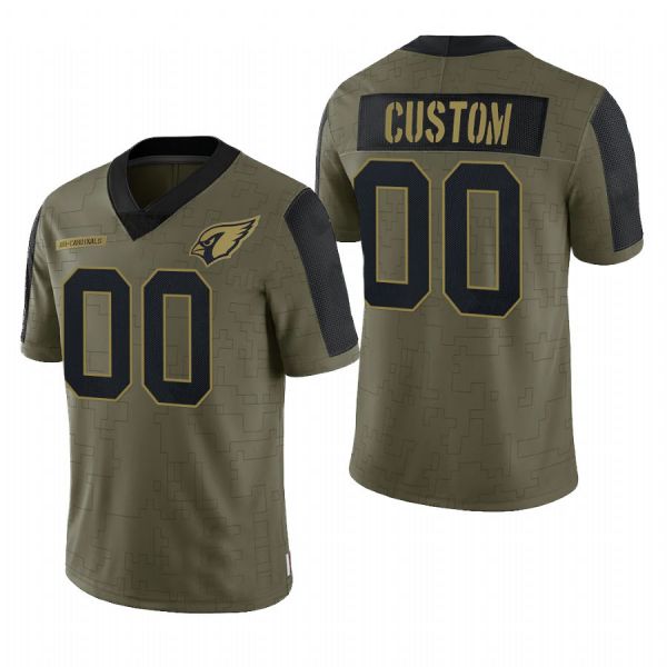 Custom1 Arizona Cardinals Olive Salute To Service Limited Jersey1 Name And Number Christmas Birthday Gift Football Jerseys