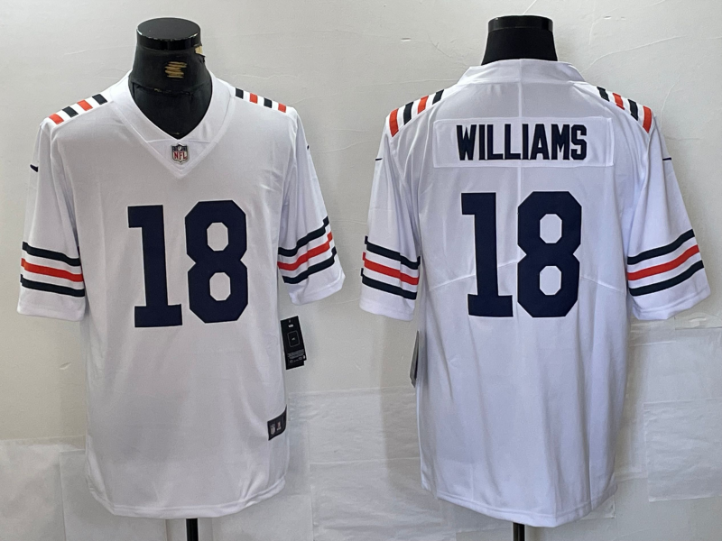 Men's Chicago Bears Caleb Williams #18 White 2024 NFL active 2nd Alternate Game Player Jerseys