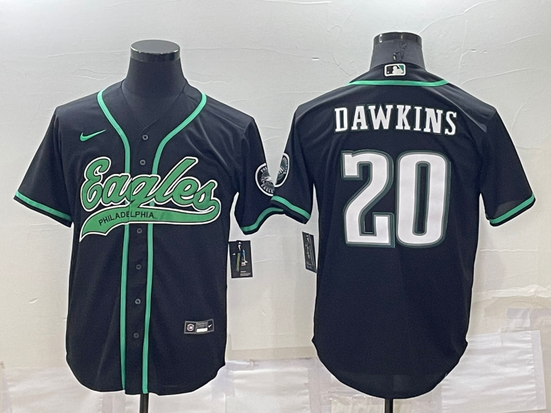 Men's Philadelphia Eagles Brian Dawkins Black Game Jersey Joint Edition