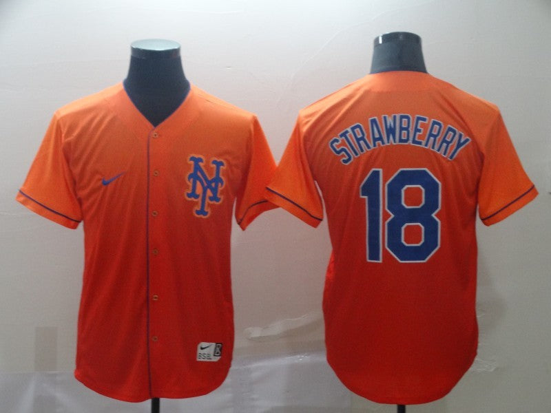 Men's New York Mets Darryl Strawberry Orange Replica Baseball Jersey