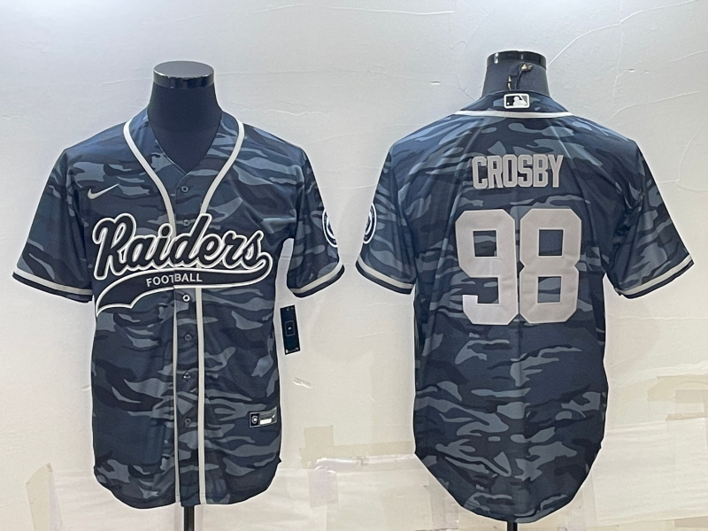 Men's Las Vegas Raiders Maxx Crosby Grey Camouflage Game Jersey Joint Edition