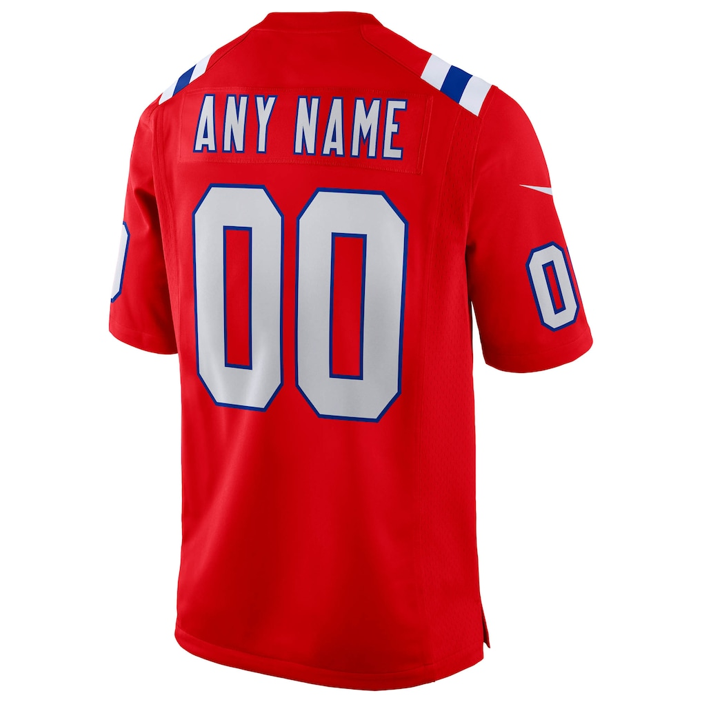 Men's New England Patriots Red Super Bowl LX Patch Custom Game Jersey