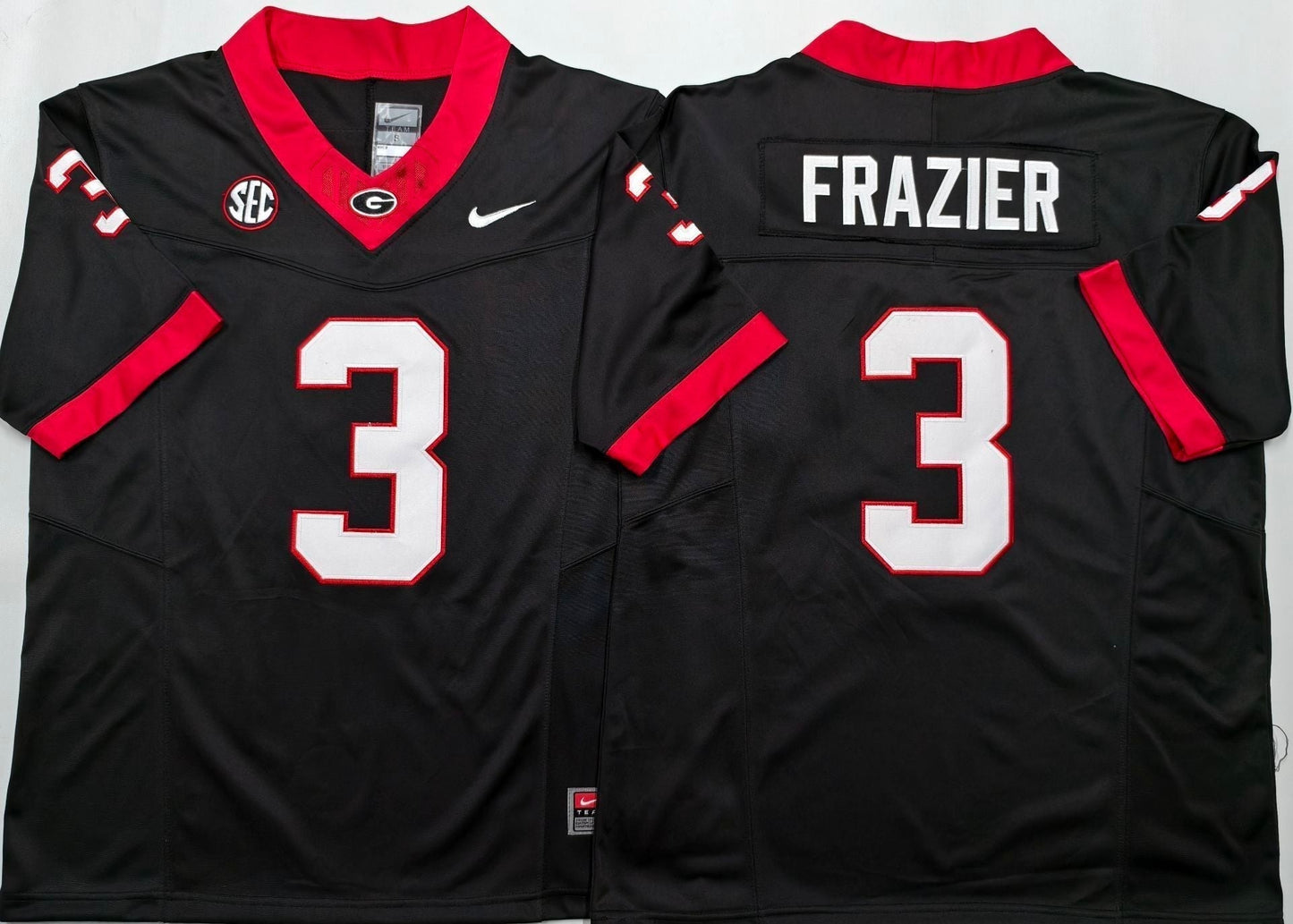Men's Georgia Bulldogs Nate Frazier Black Player Game Jersey