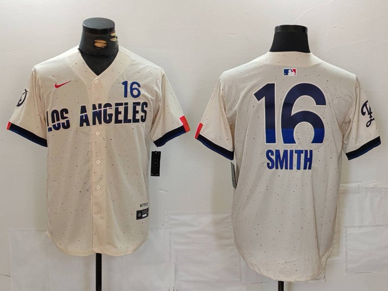 Men's Los Angeles Dodgers Will Smith Cream 2024 City Connect Replica Player Jersey