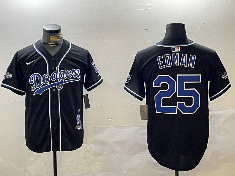Men's Los Angeles Dodgers Tommy Edman Black Replica Player Jersey