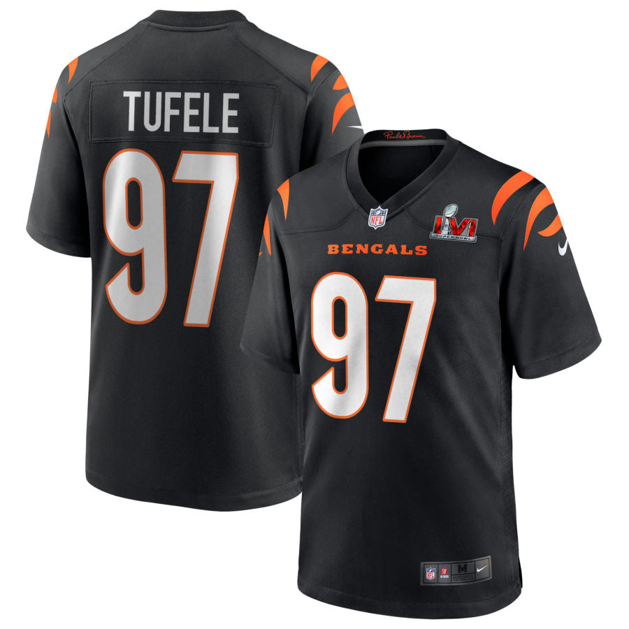 Jay Tufele Cincinnati Bengals Super Bowl LVI Game Jersey - Black