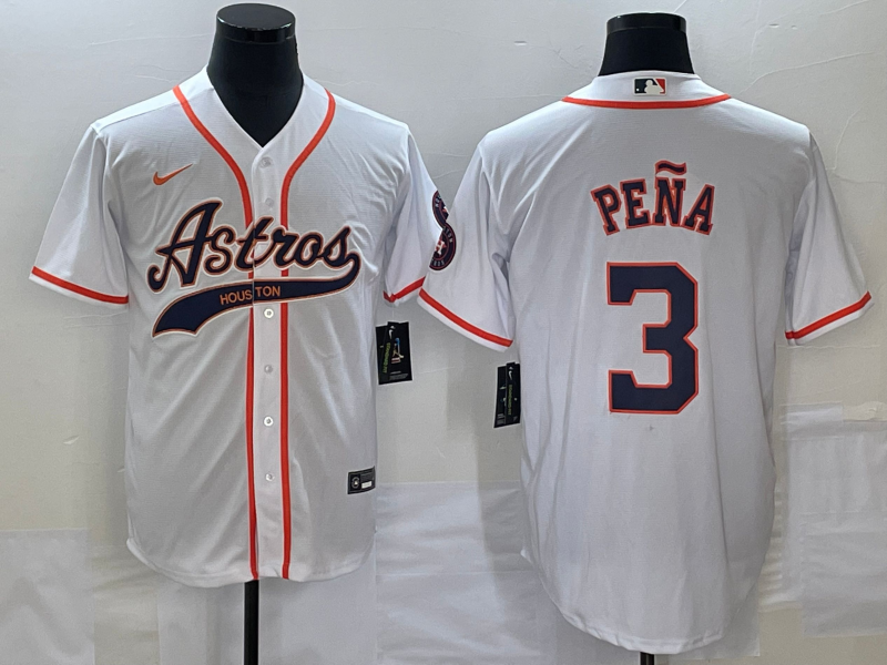 Men's Houston Astros Jeremy Pena White Replica Jersey Joint Edition