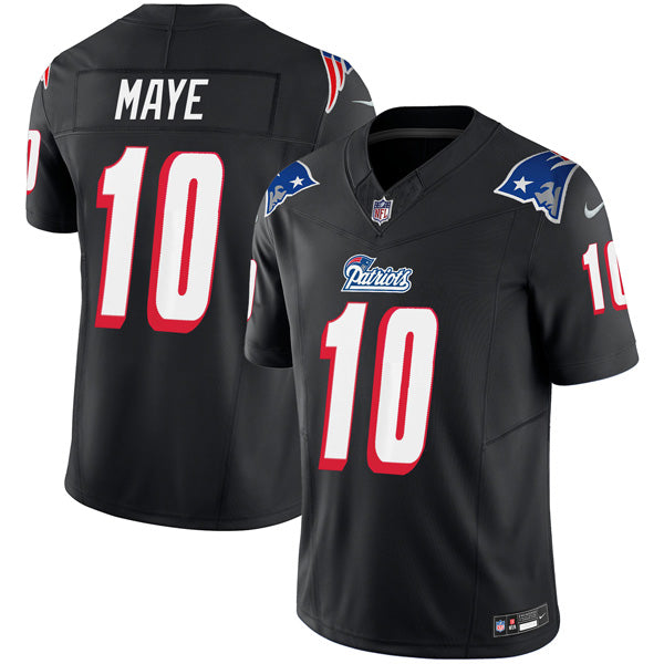 Drake Maye New England Patriots 1996 Throwback Stitched Jersey Black