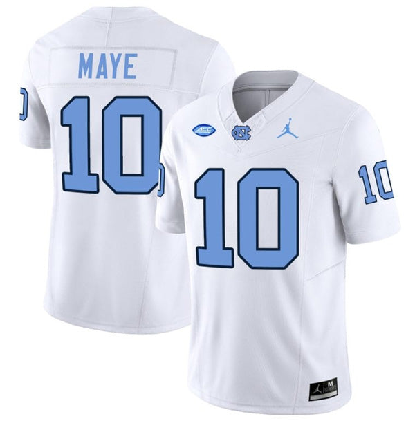 Drake Maye UNC College Football Game Jersey White