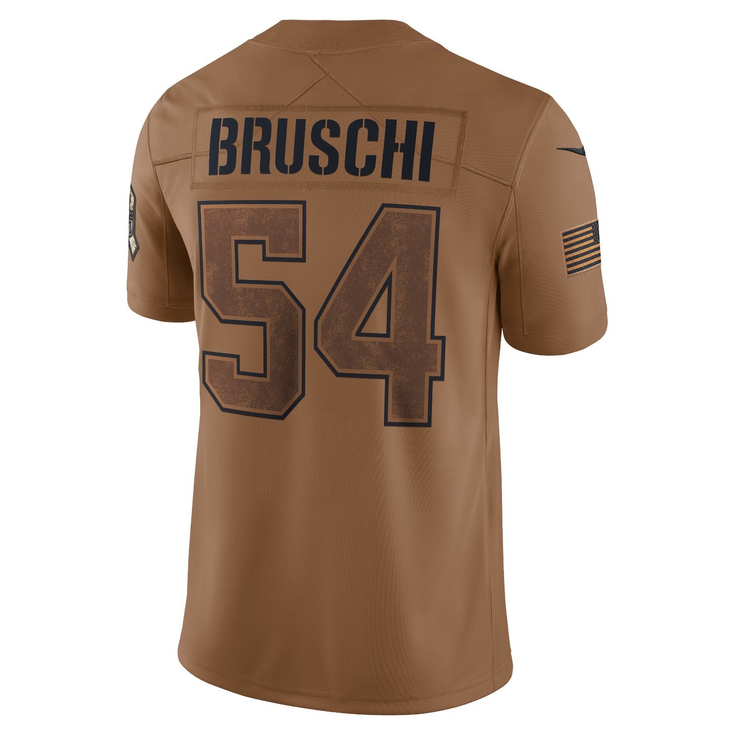 Tedy Bruschi New England Patriots Salute To Service Retired Limited Jersey - Brown