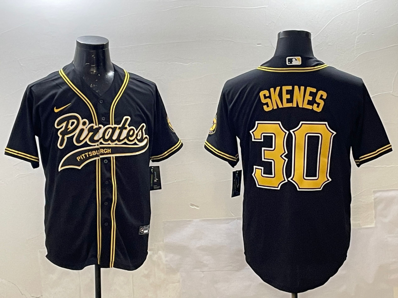 Men's Pittsburgh Pirates Paul Skenes Black Replica Game Jersey