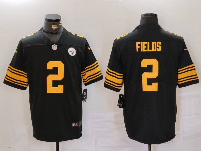 Men's Pittsburgh Steelers Justin Fields Black Game Jersey