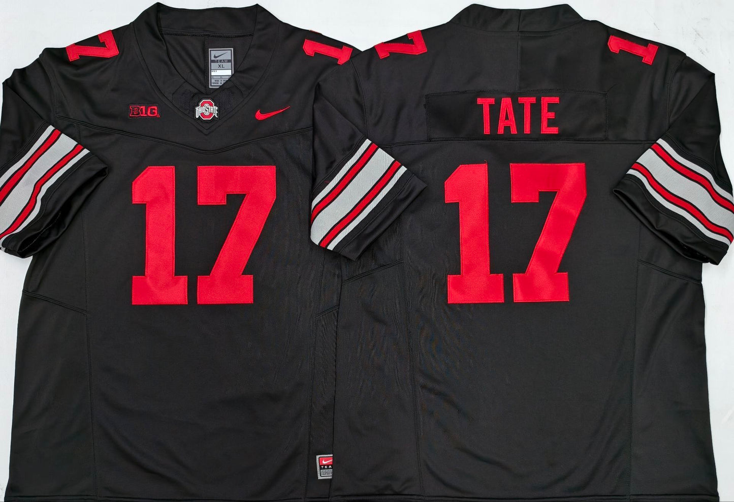 Men's Ohio State Buckeyes Carnell Tate Black Player Jersey
