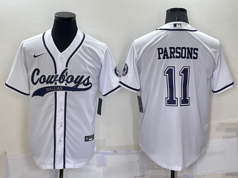 Men's Dallas Cowboys Micah Parsons White Game Jersey Joint Edition