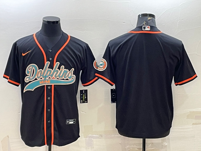 Men's Miami Dolphins Black Blank Jersey