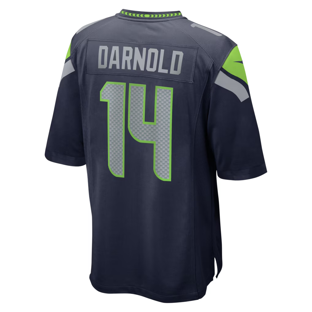 Men's Seattle Seahawks Sam Darnold College Navy Super Bowl LX Patch Game Jersey