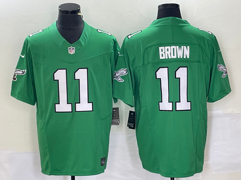 Men's Philadelphia Eagles A.J. Brown Kelly Green Game Jersey