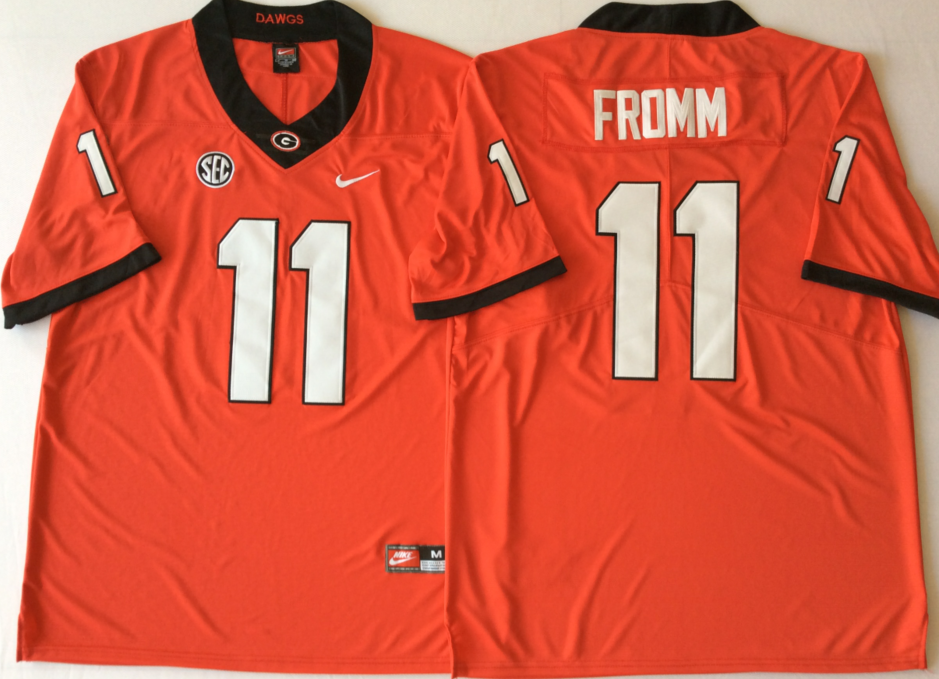 Men's Georgia Bulldogs Jake Fromm Red Player Game Jersey