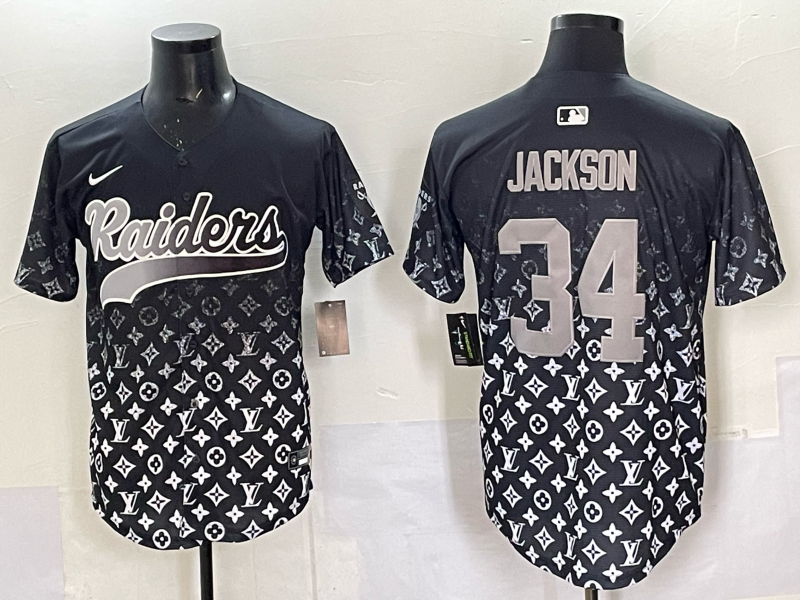Men's Las Vegas Raiders Bo Jackson Black Team Player Game Jersey