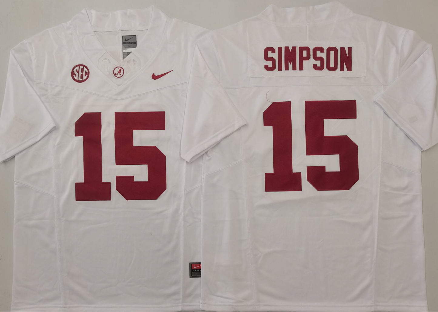 Men's Alabama Crimson Ty Simpson White Player Jersey