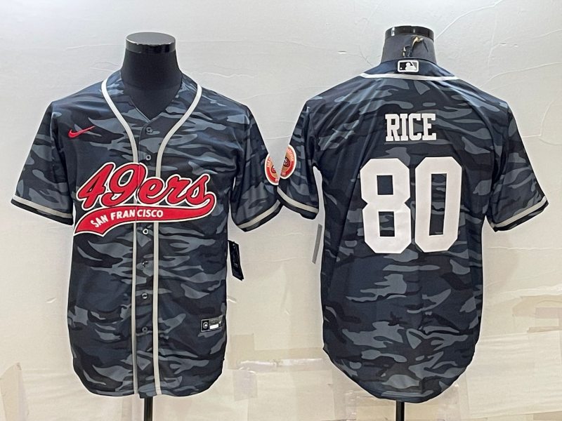 Men's San Francisco 49ers Jerry Rice Grey Camouflage Game Jersey Joint Edition