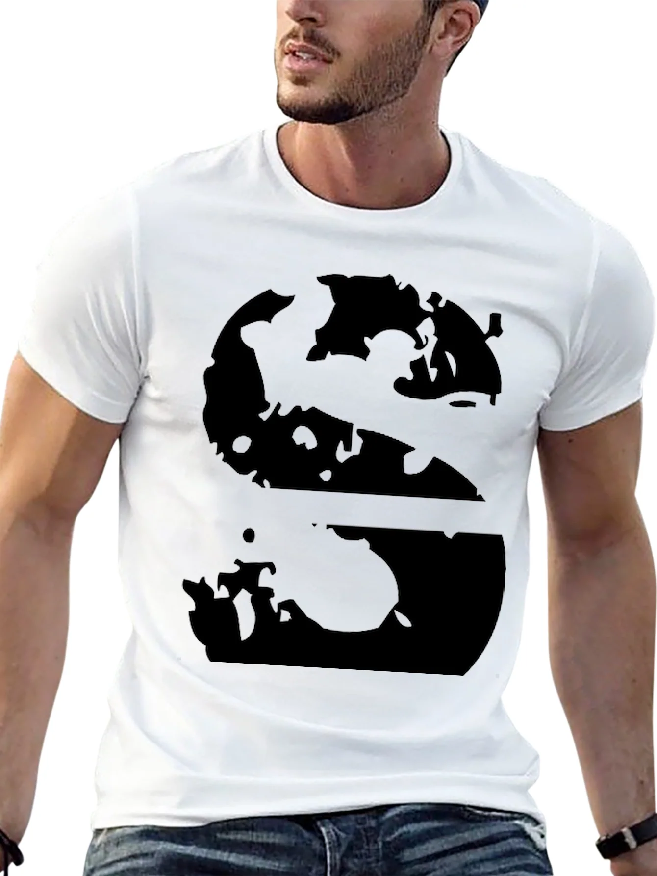 Abstract S Graphic Black T-Shirt
