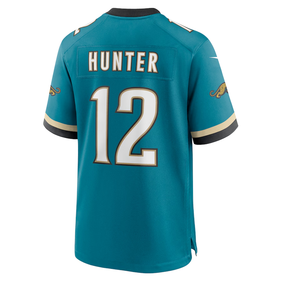 Men's Jacksonville Jaguars Travis Hunter Teal 2025 NFL Draft First Round Pick 2nd Alternate Game Jersey