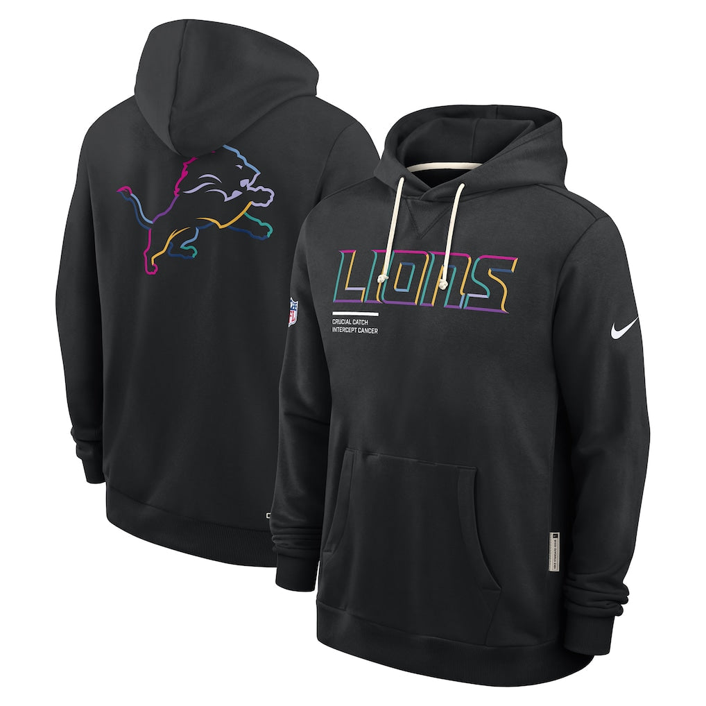 Men's New Orleans Saints Black 2025 NFL Crucial Catch Sideline Standard Issue Dri-FIT Hoodie